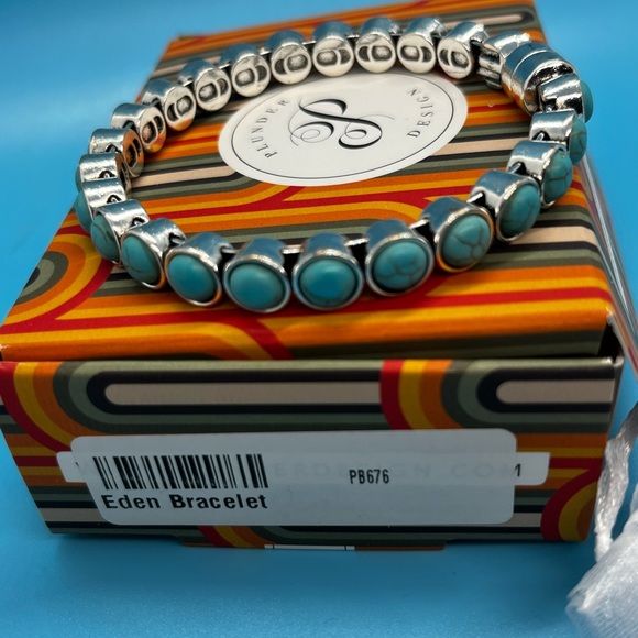 Plunder Design Eden magnetic bangle bracelet-NIB Marbled Turquoise - Picture 2 of 6